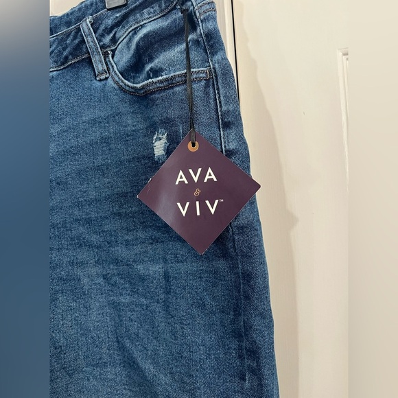 SOLD Ava & Viv Women’s High Waste Denim Shorts, Blue, Size 18, Brand New - Picture 5 of 9